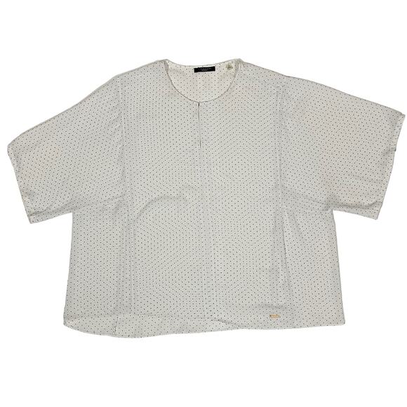 T Tahari Woman Polka Dot Blouse - White - 2X - Picture 1 of 8